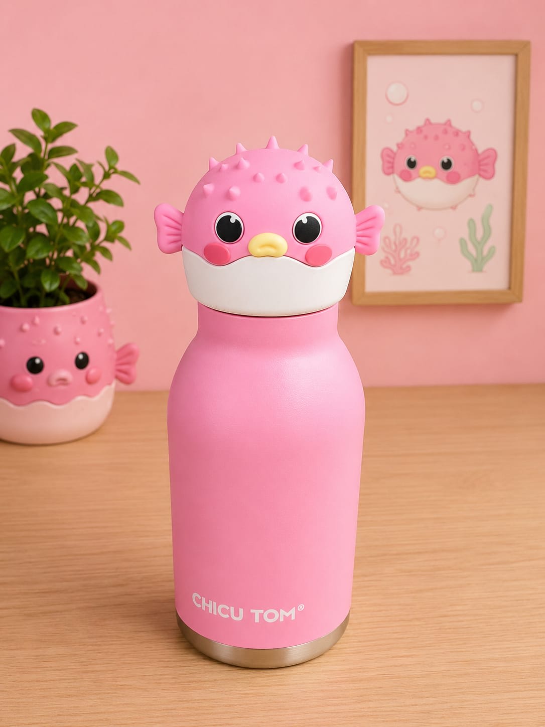 3D Animal Stainless Steel Bottles - Fish 480ml