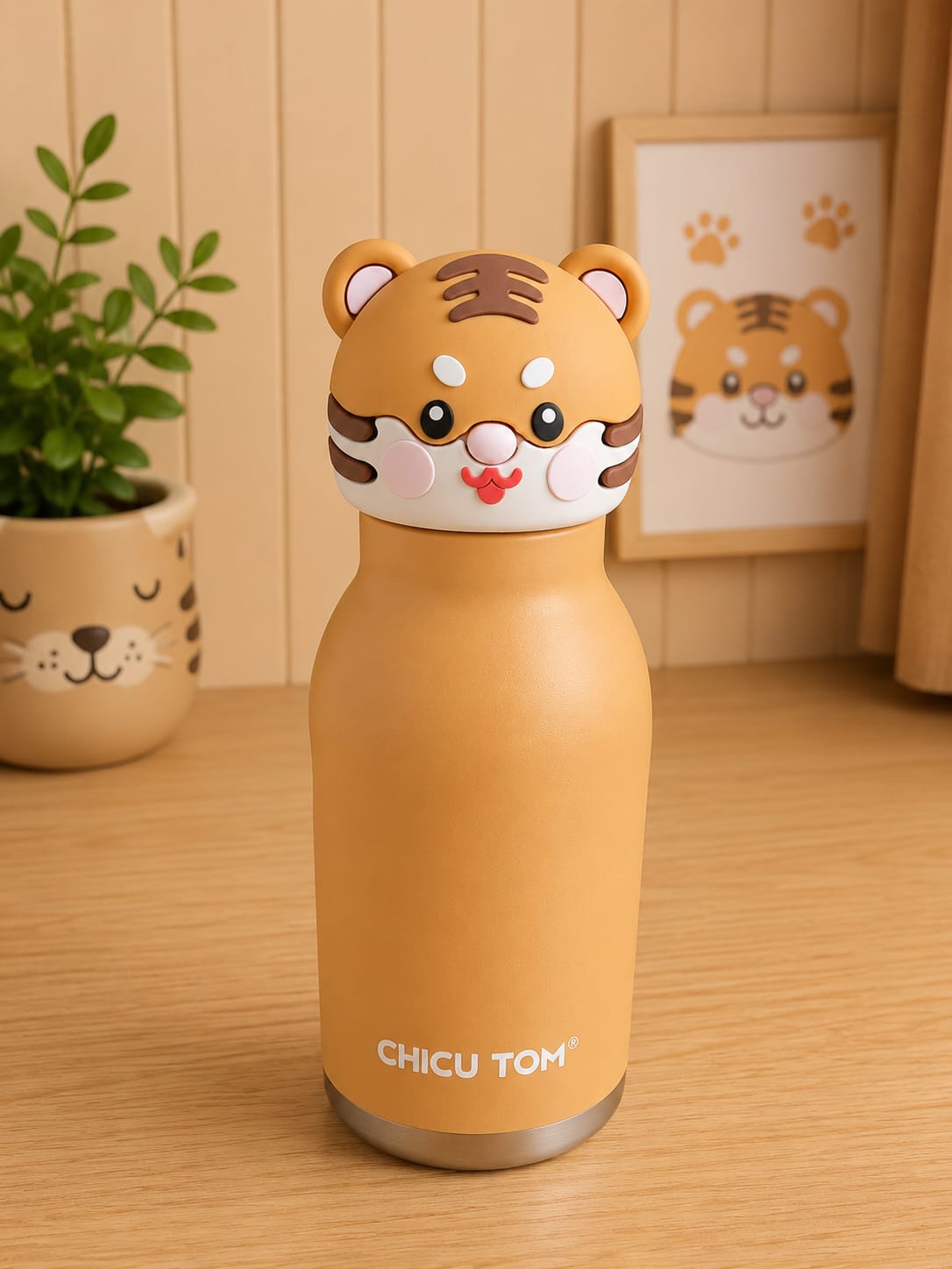 3D Animal Stainless Steel Bottles - Tiger 480ml