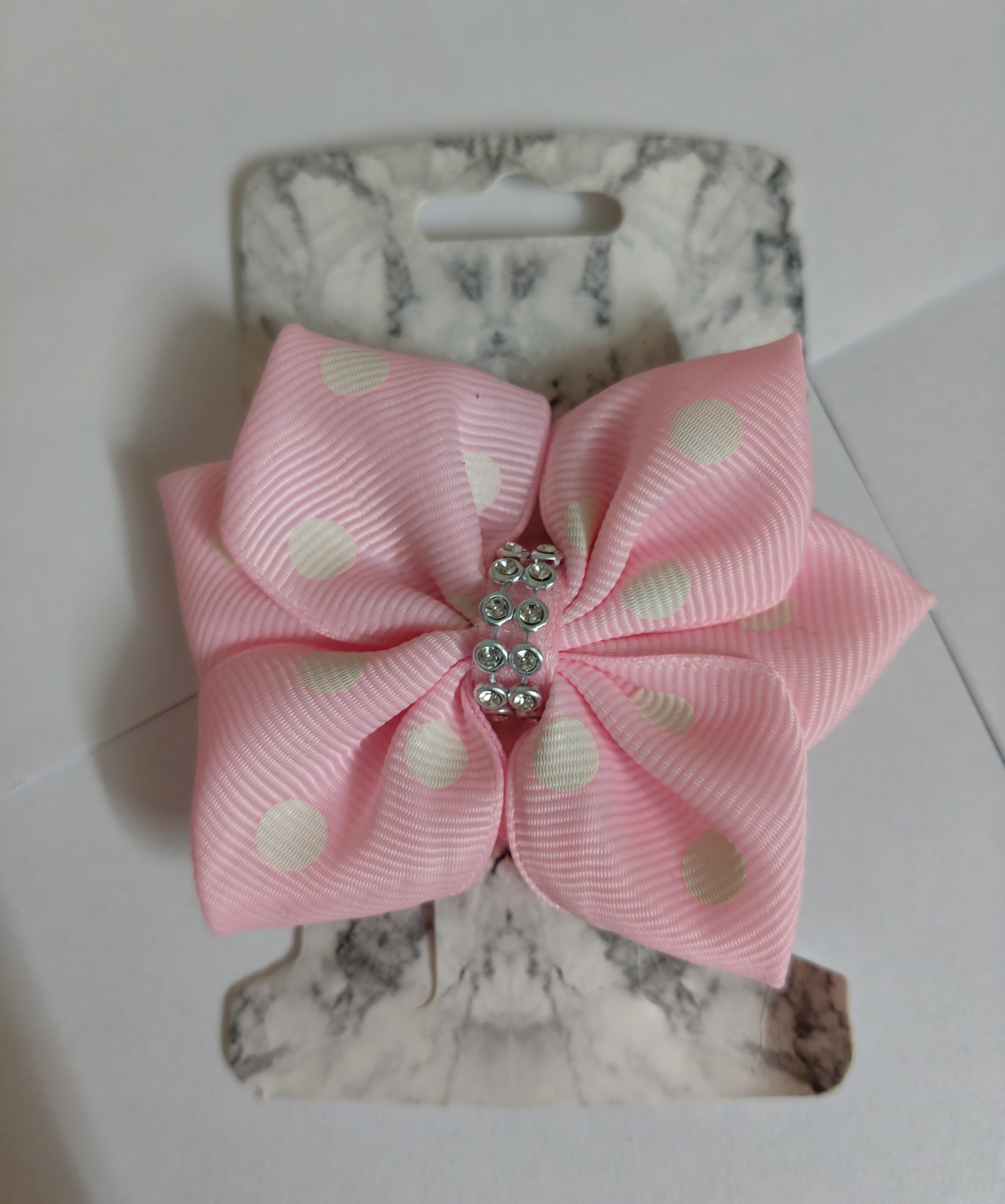 Polka 6 petal Hairbow - PINK