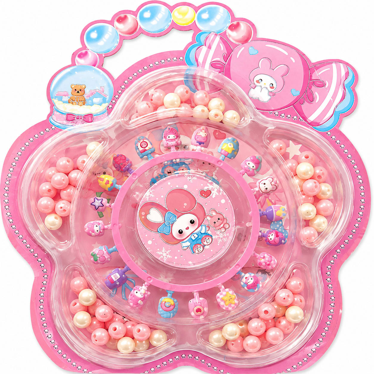 Bracelet making n Nails Art kit - Pink