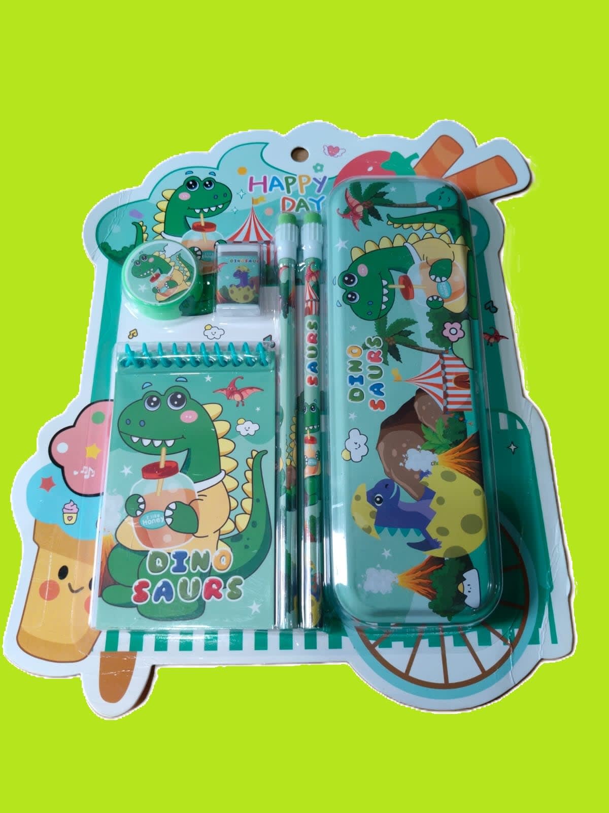 Cute Dinosaur Stationery Gift Set for Kids – 6 Piece School Kit