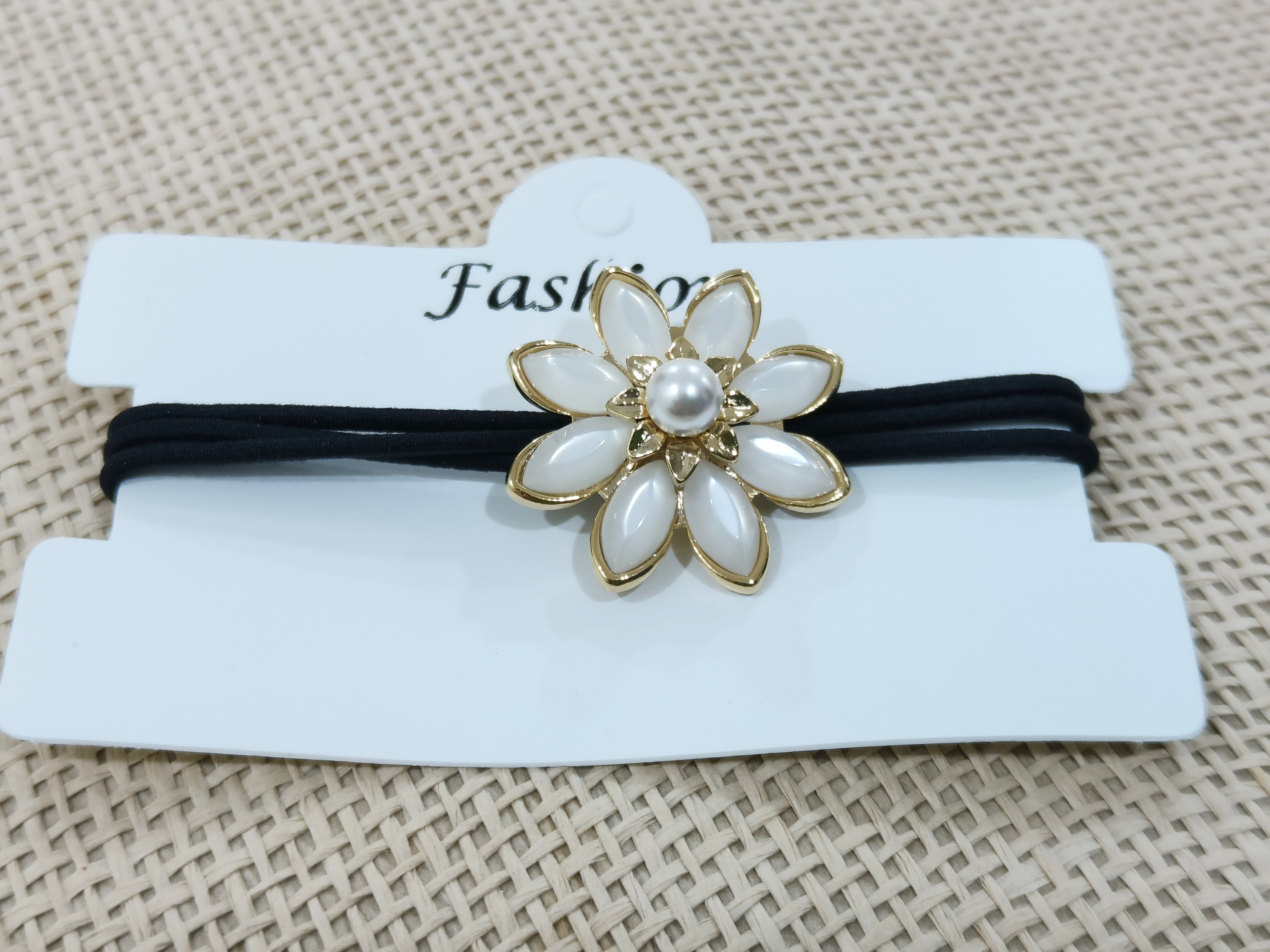 Korean white stone Hair tie 1