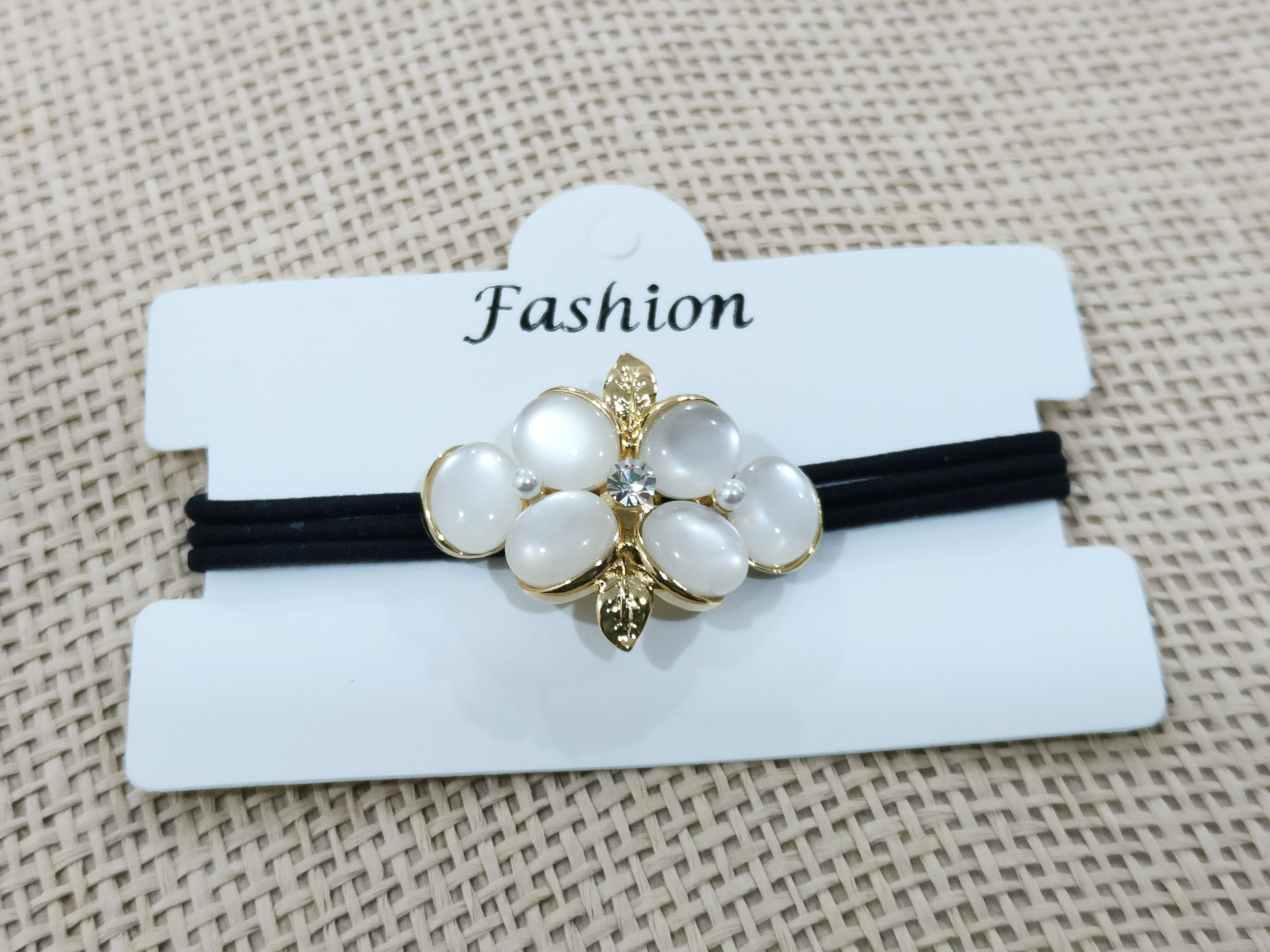 Korean white stone Hair tie 2