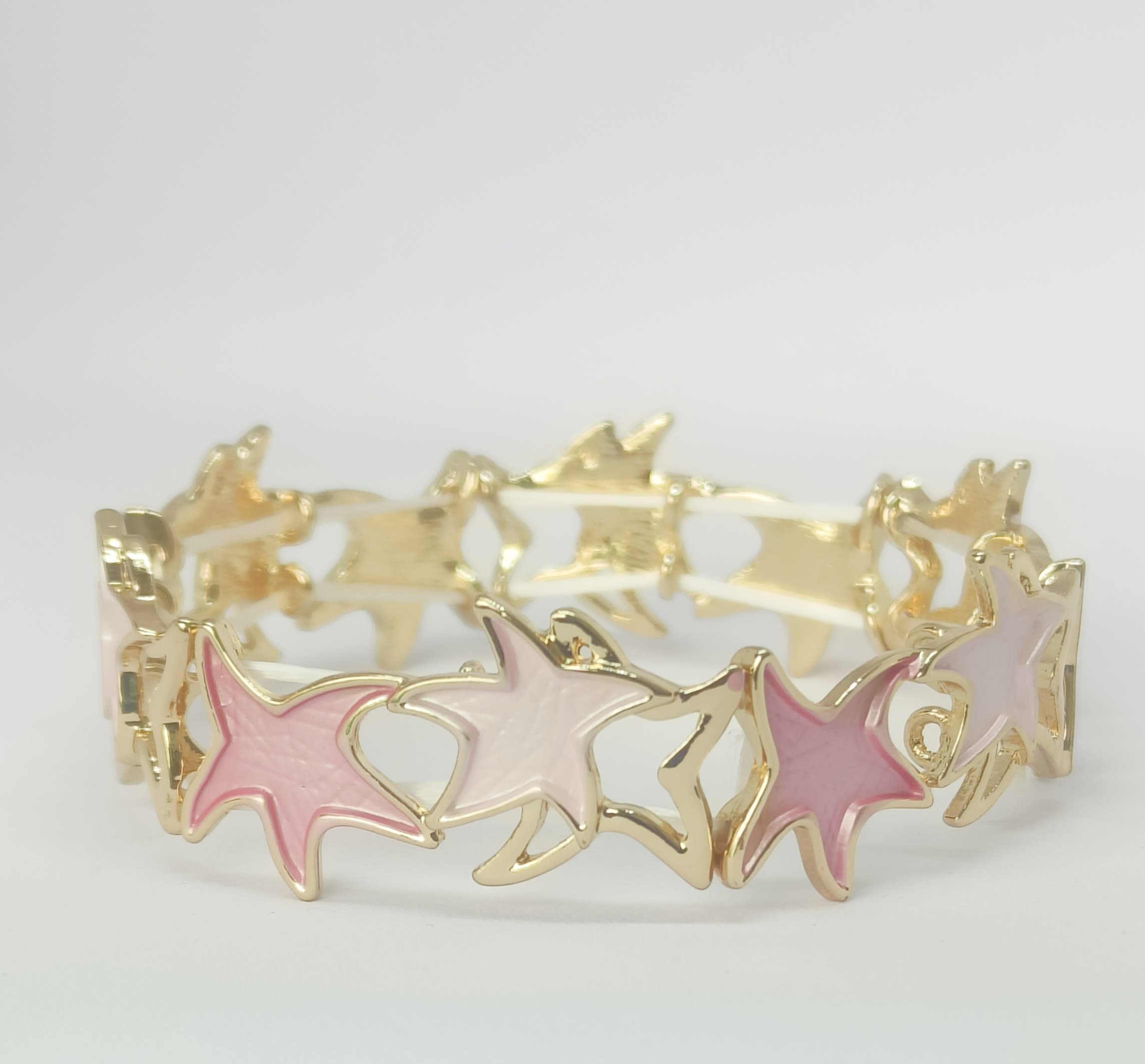 Enamel Star Pink Stretchable Bangle
