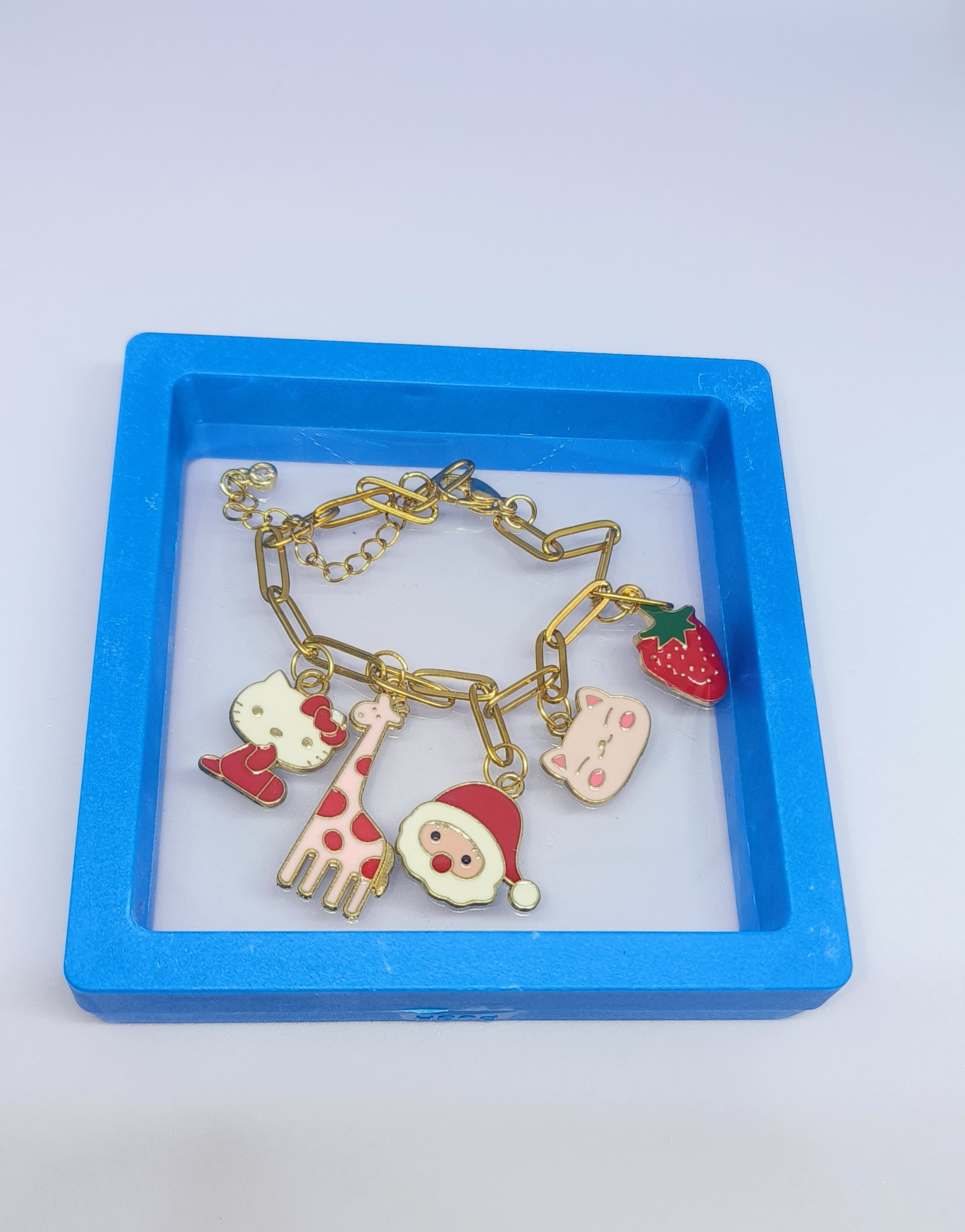 Five Cute Enamel Charms Bracelet Giraffe