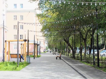 В Советском районе завершены работы по благоустройству новой пешеходной зоны
