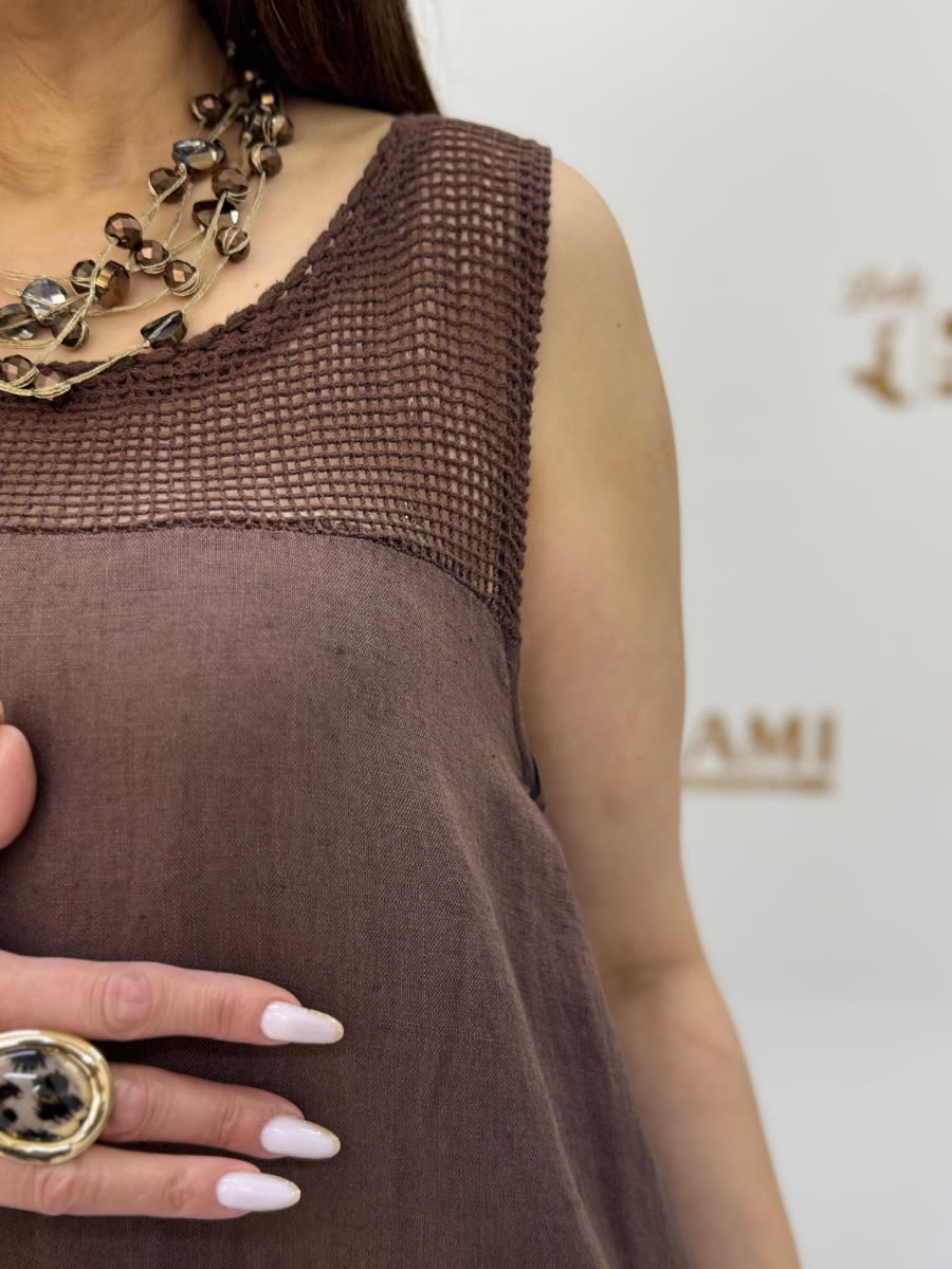 Chocolate Linen Dress 4