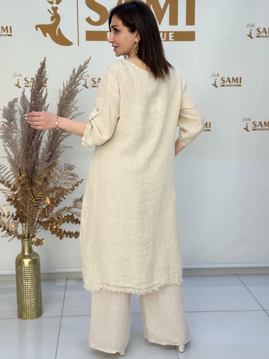 Asymmetric Linen Tunic Set 7