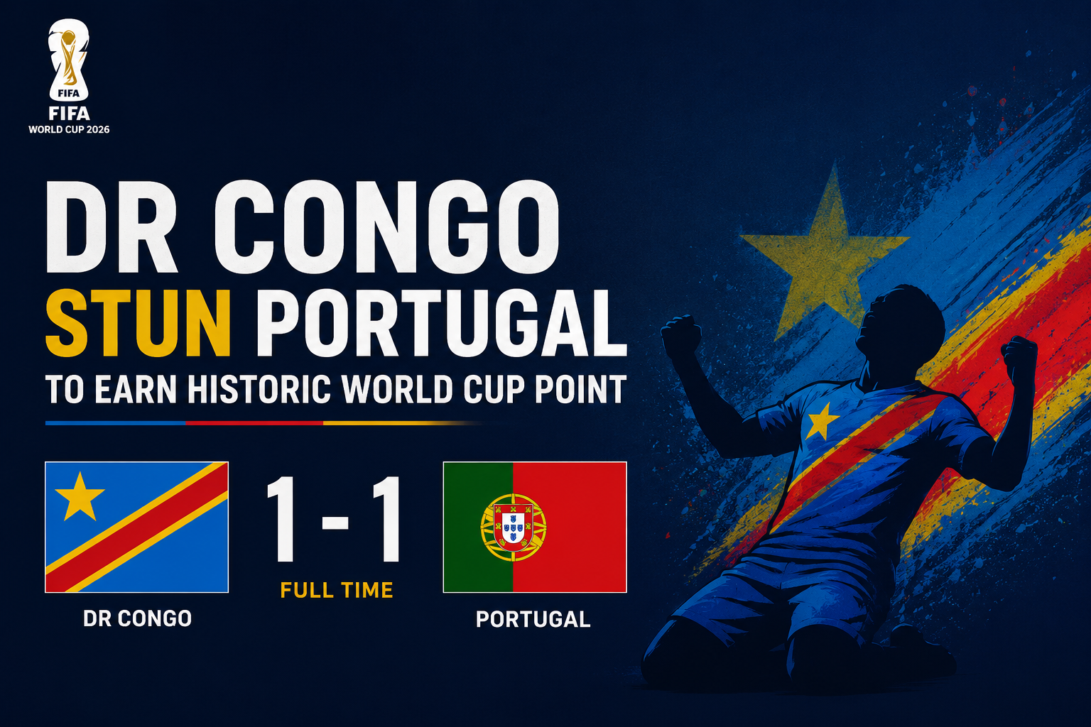 DR Congo Stun Portugal to Earn Historic World Cup Point
