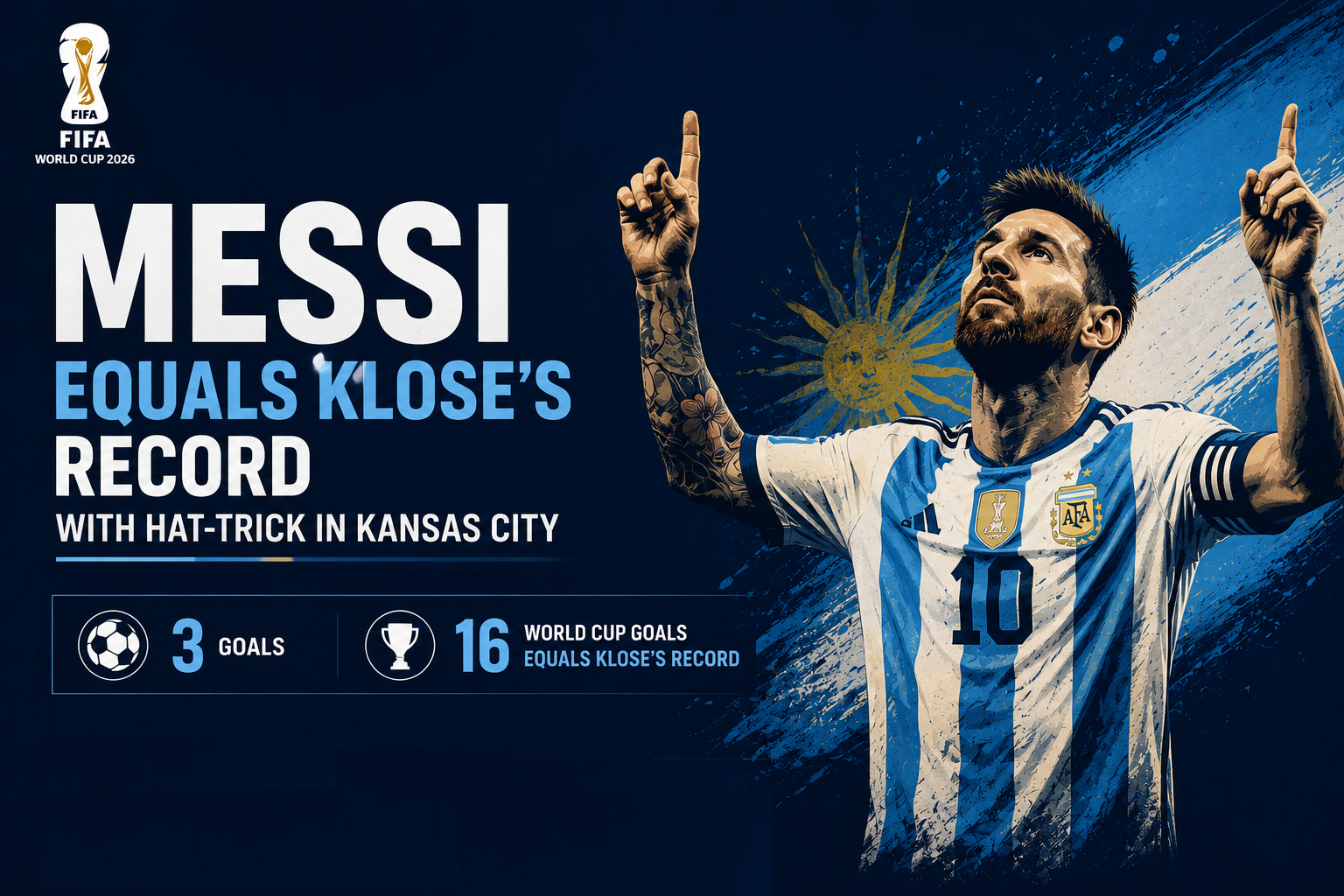Messi Equals Klose's Record With Hat-Trick in Kansas City