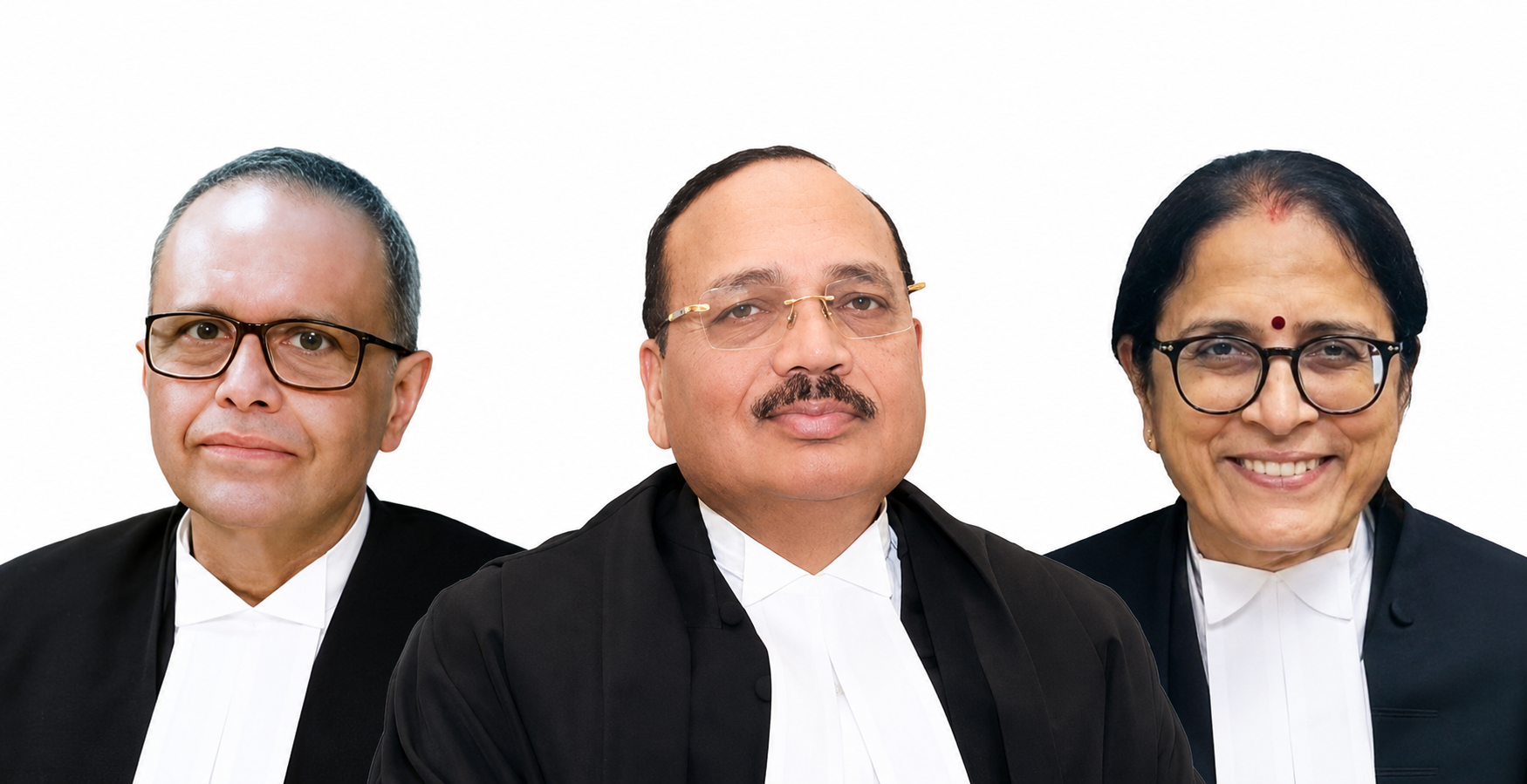 Justice Joymalya Bagchi, CJI Surya Kant and Justice V Mohana (In cronological order)