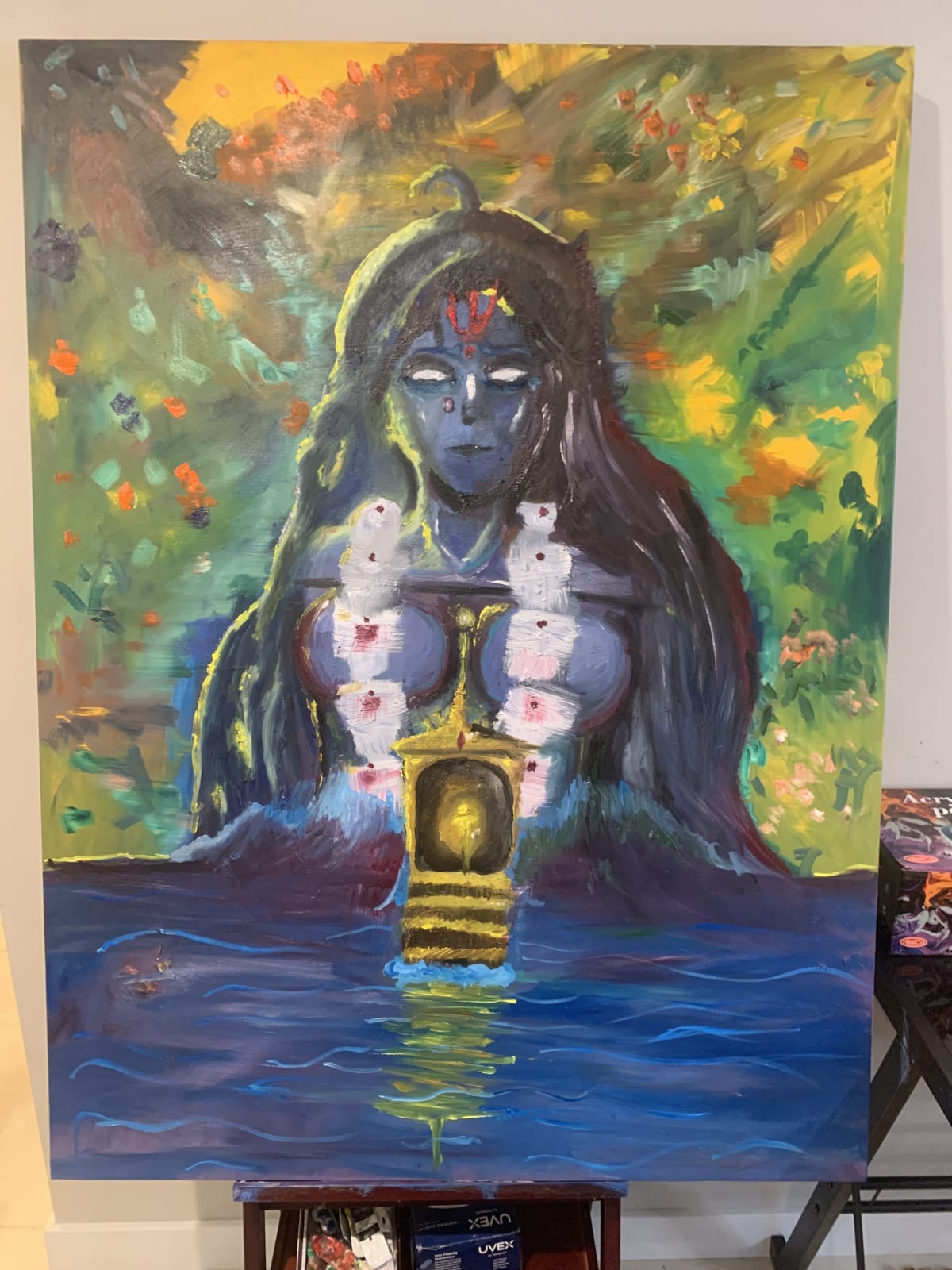 Expressive colorful painting submitted by a teen artist for free feedback