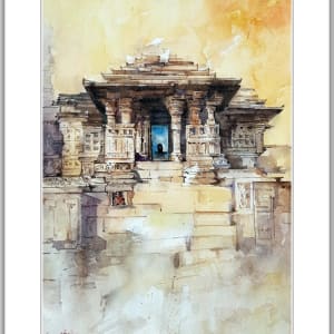 ff e3cd5f052ae454eb1e66a25ccddee033 ff Dharasur Temple Milind Bhanji Watercolor 14x21 Inch t8mg3r