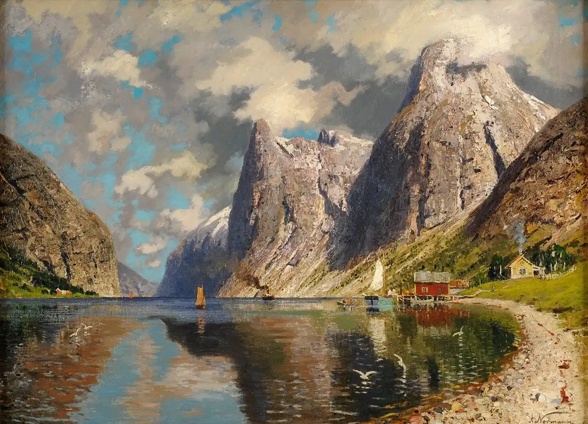 Adelsteen Normann, Summer in Fjord, 1918