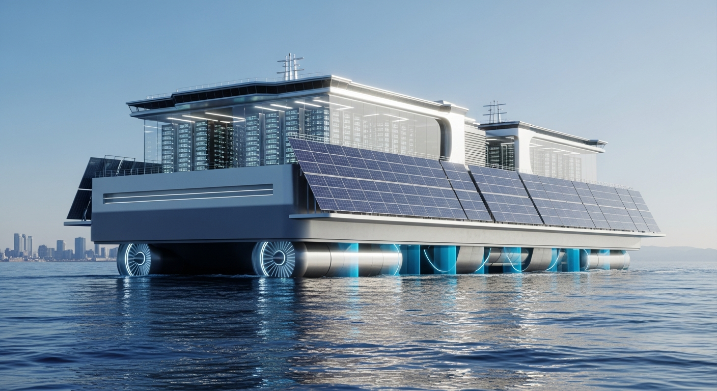 Pływające centra danych dla AI: Projekt Hitachi i MOL jako odpowiedź na kryzys infrastrukturalny – miniatura artykułu na blogu Vizeon.ai