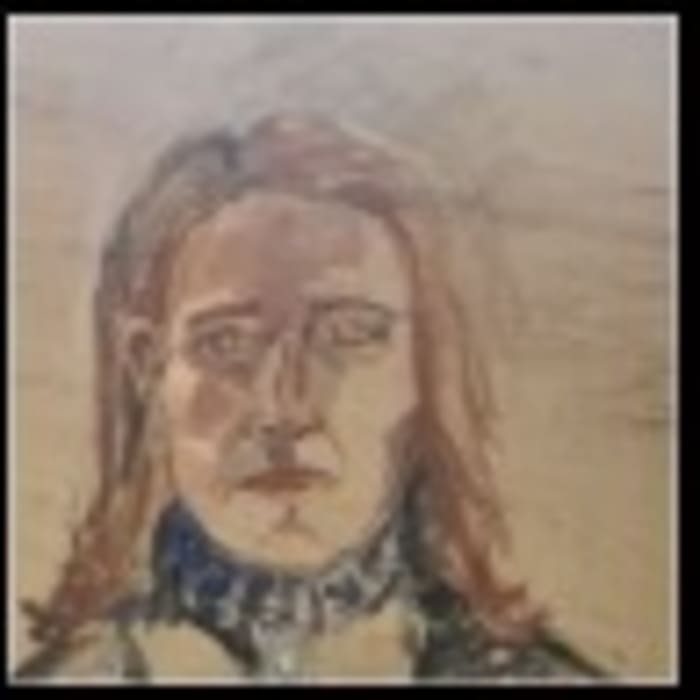 Retrato de mujer en acuarela