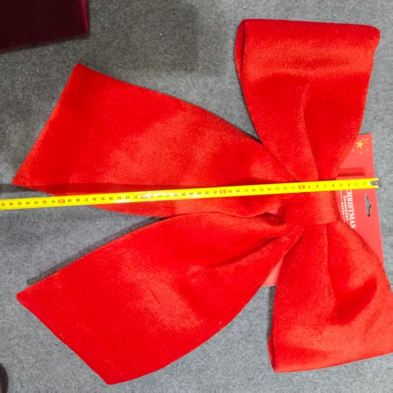 Бант декоративний оксамитовий Червоний — 34×34 см - 1