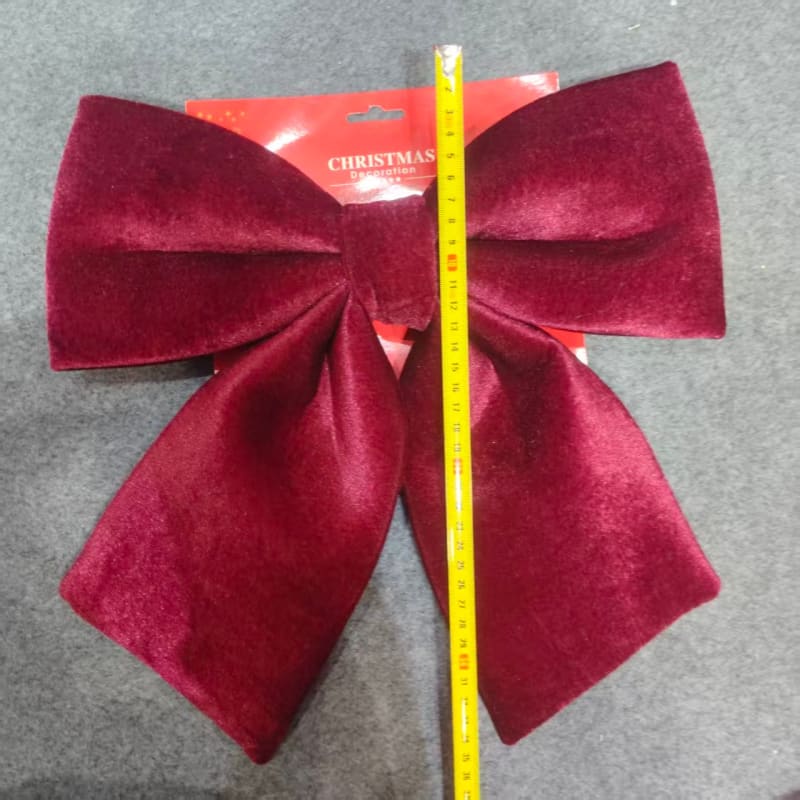 Бант декоративний оксамитовий Бордовий — 34×34 см - 1
