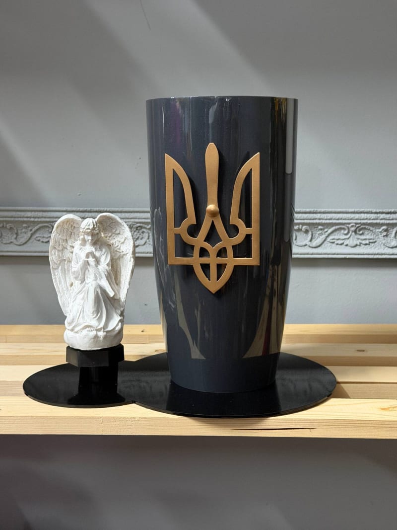 Ваза Ангел Тризуб Бронза Антрацит - 1