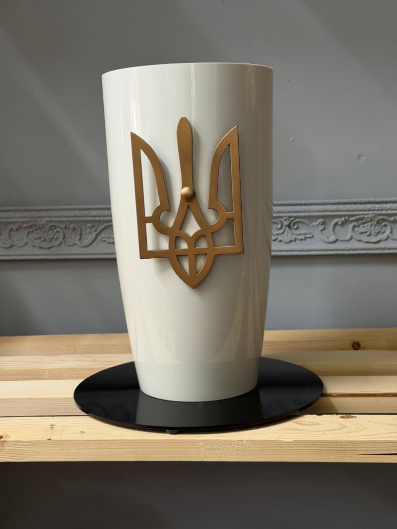 Ваза Тризуб Бронза Білий - 1