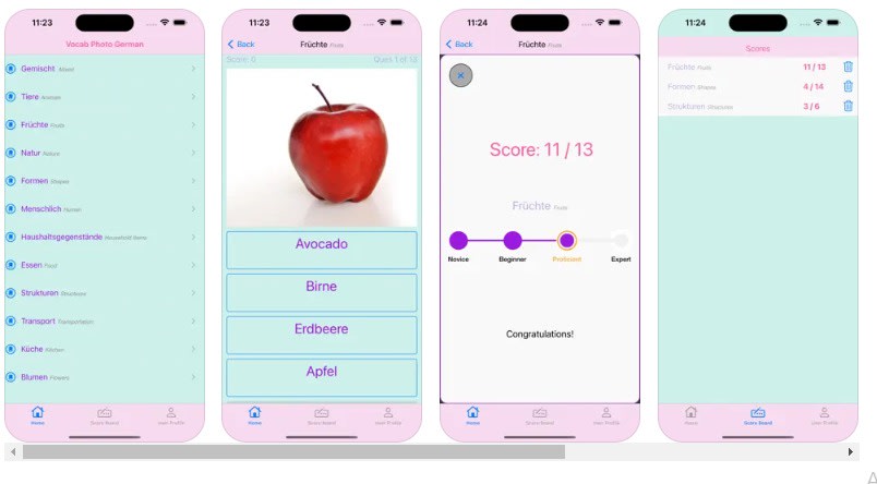 German: Words from Pictures iPhone educational apps
