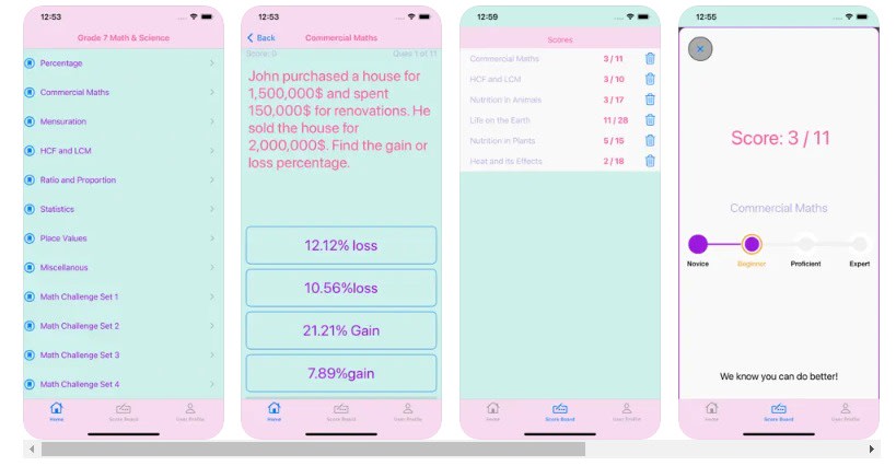 Grade 7 Math & Science iPhone educational apps