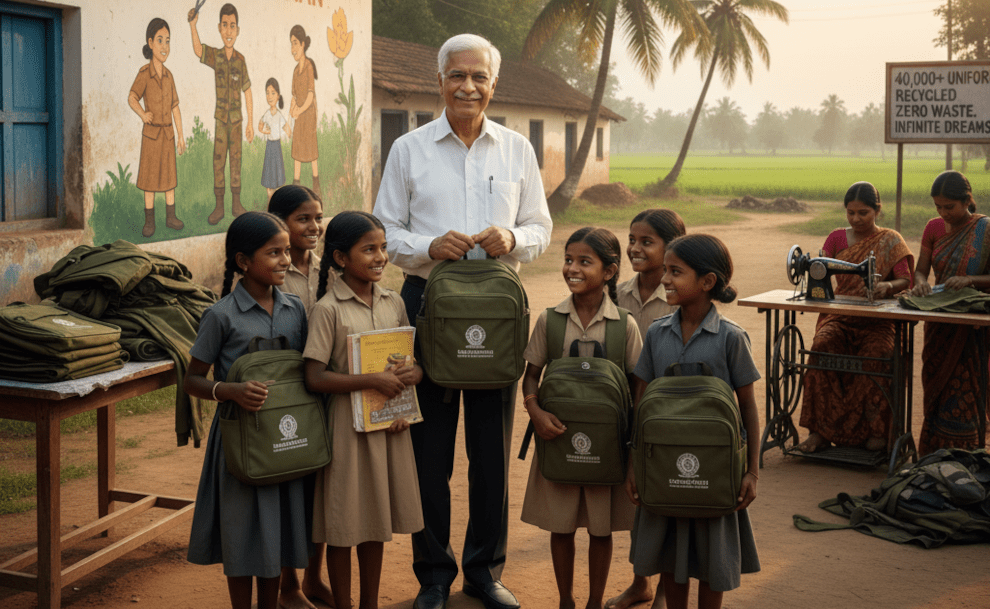 Army Veteran Recycles Old Uniforms Into School Bags for Kids