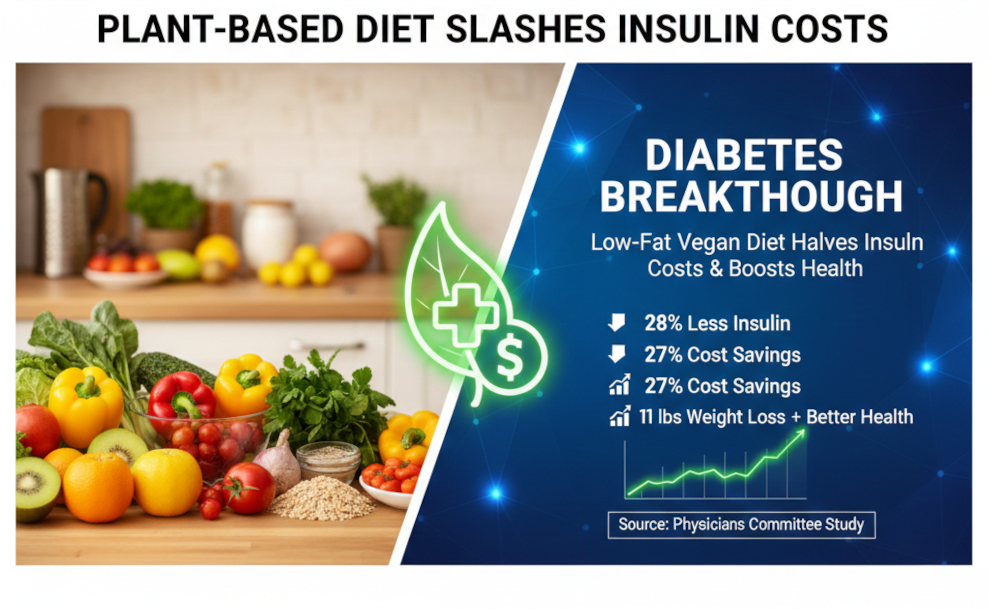Low-Fat Vegan Diet: Cut Insulin Use by 28% and Save on Costs