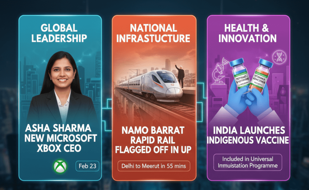 India’s Progress: New Xbox CEO, Rapid Rail, and Essential Vaccines!