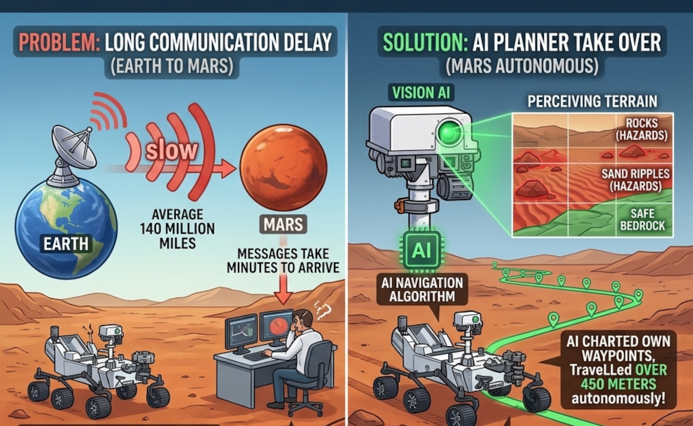 NASA’s Perseverance: First AI-Planned Drive Across Martian Soil!