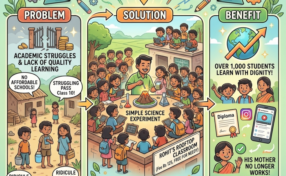 Bihar Vegetable Seller Turns Rooftop Into School for 1,000 Kids!