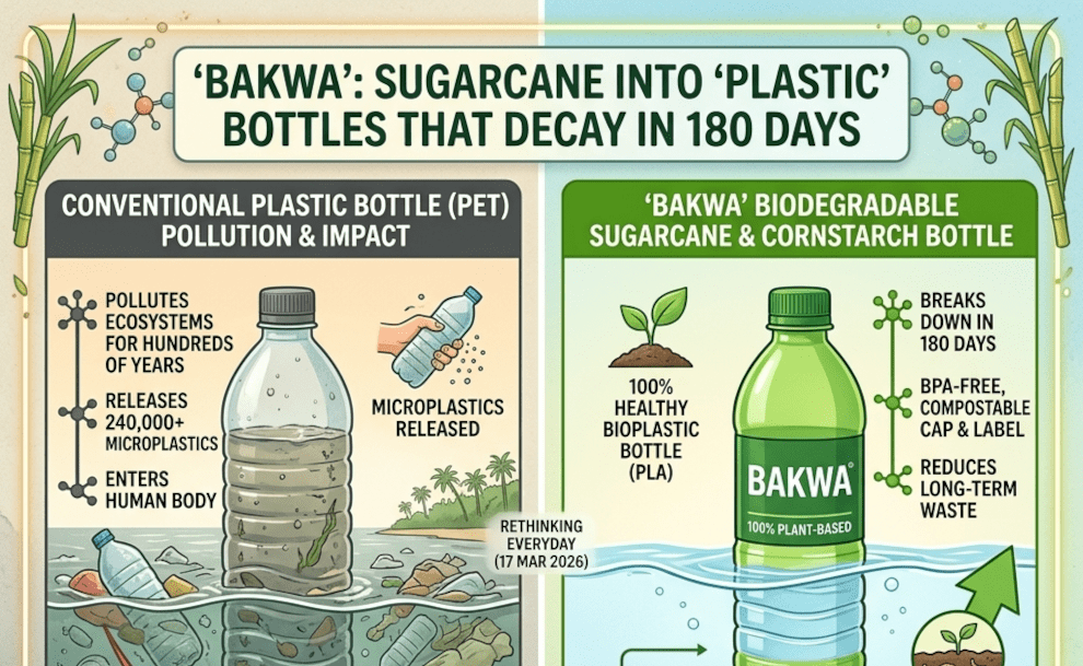 Sugarcane into 'Plastic': Bottles That Decay in 180 Days