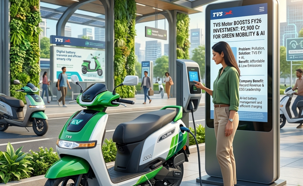 TVS Motor Boosts FY26 Investment Plan to ₹2,900 Cr for EV Growth