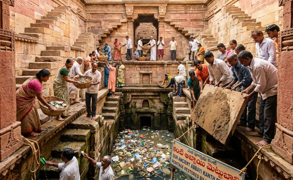 Viral Video Inspires 300 Volunteers to Clean Historic Stepwell