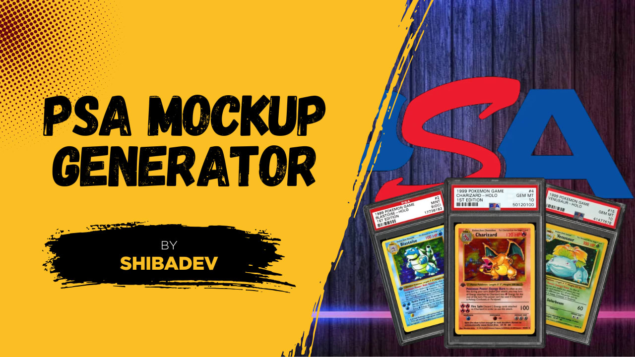 fake pokemon card generator ShibaDEV PSA Mockup Deckromancy Free - Trading Card
