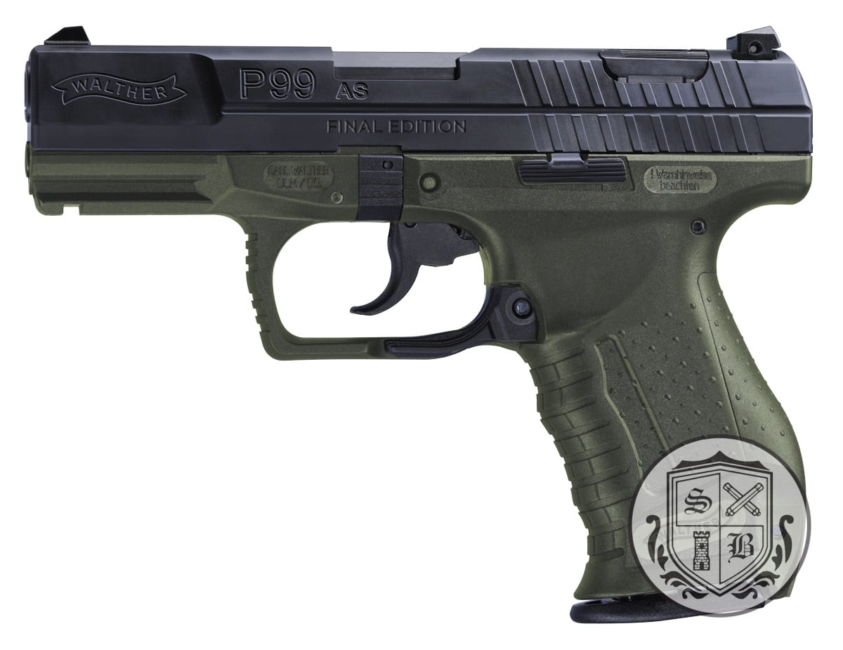 Ships Free - Walther P99 AS 'Final Edition' 9mm - OD Green / 15 Rounds-img-0