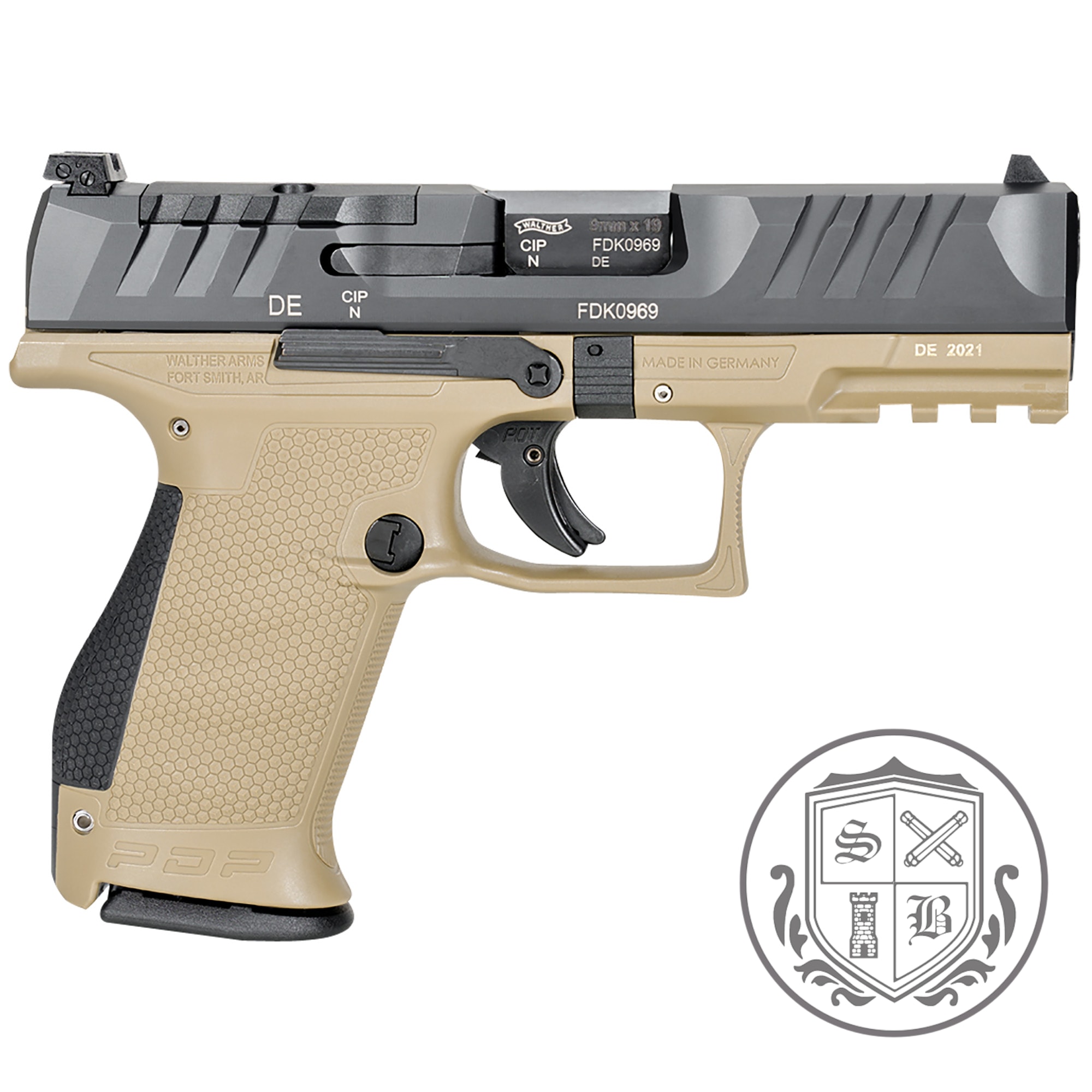 Ships Free - Walther PDP Compact 4" 9mm Pistol - Tan / 15 Round Mags-img-0