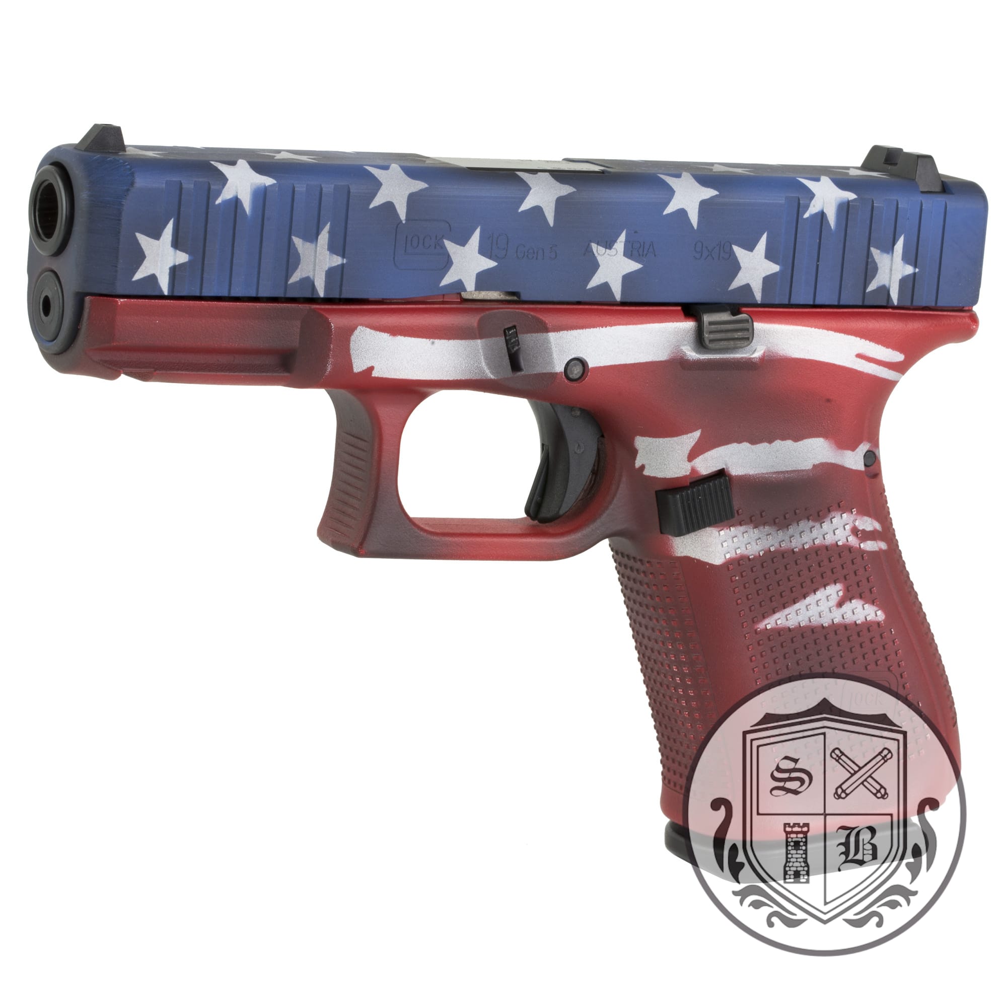 GLOCK G19 Gen5 MOS 9mm Compact Pistol - USA Flag / 15 Round Mags-img-0