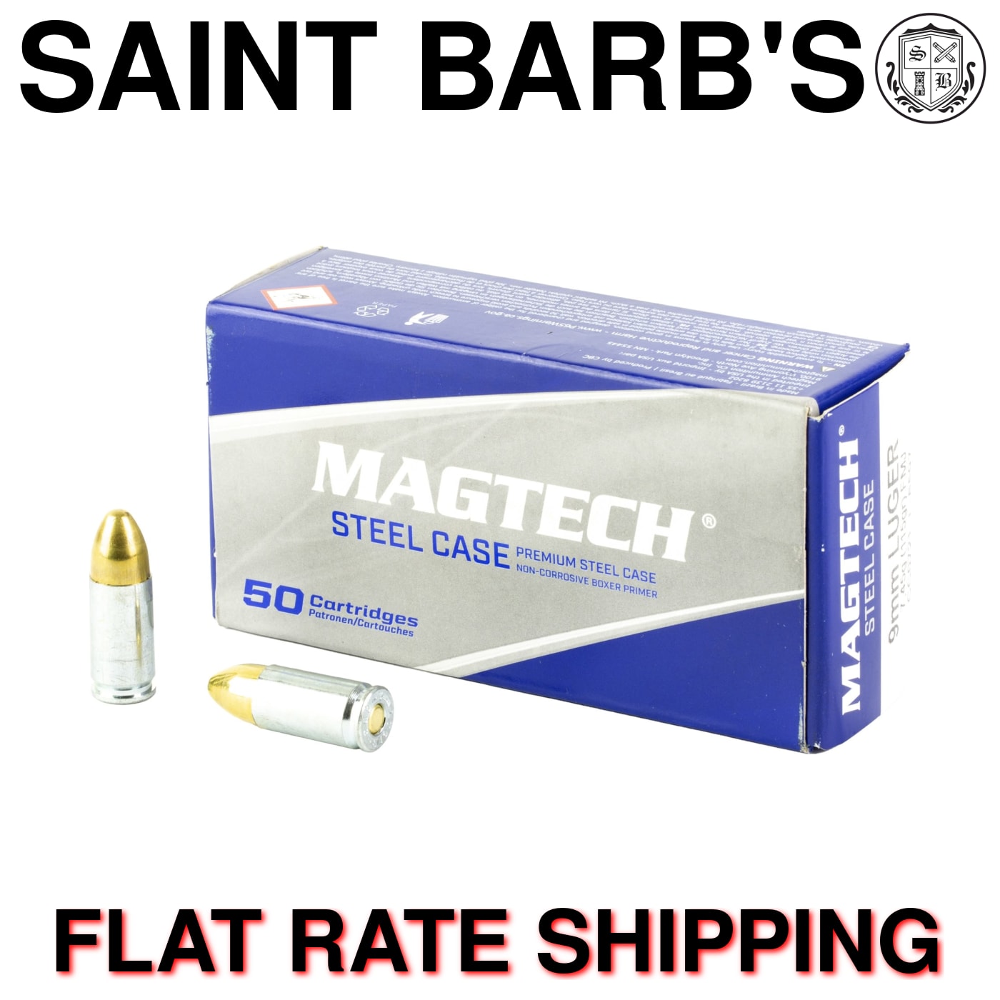 Magtech Steel Case 9mm 115 Grain Full Metal Jacket (FMJ) - 50 Rounds-img-0