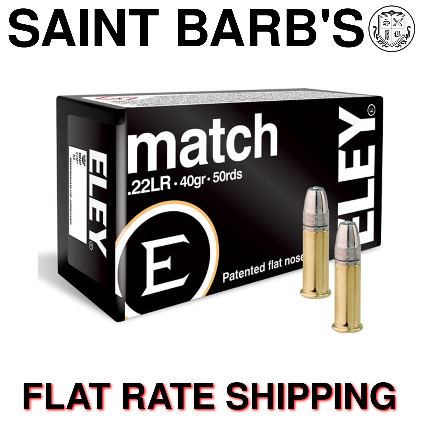 ELEY Match .22 LR 40 Grain Lead Flat Nose (LFN) - 5000 Rounds-img-0