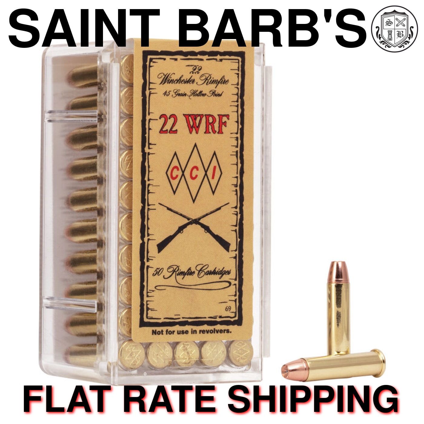 CCI .22 WRF 45 Grain Jacketed Hollow Point (JHP) - 50 Rounds-img-0