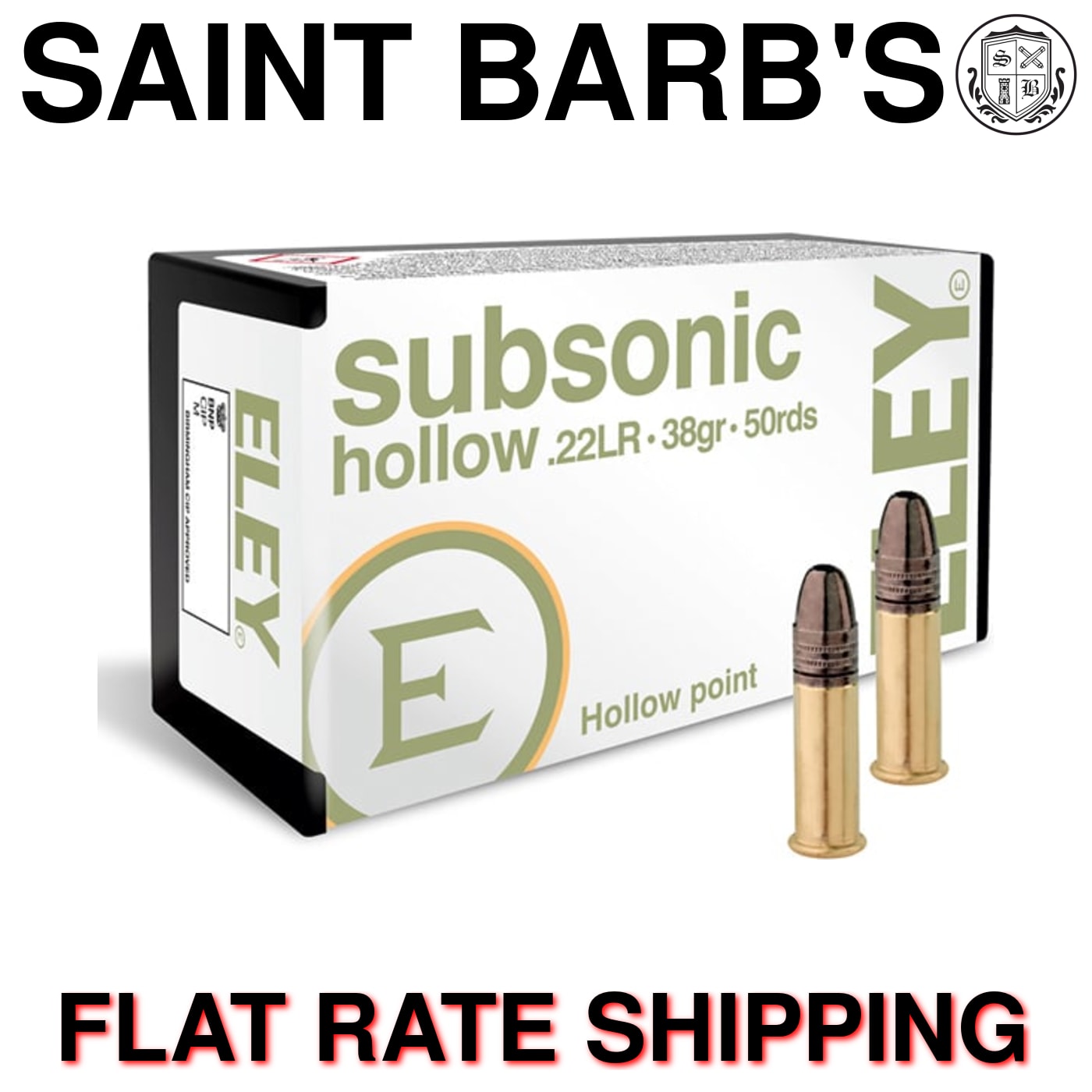 ELEY Subsonic .22 LR 38 Grain Hollow Point (HP) - 50 Rounds-img-0