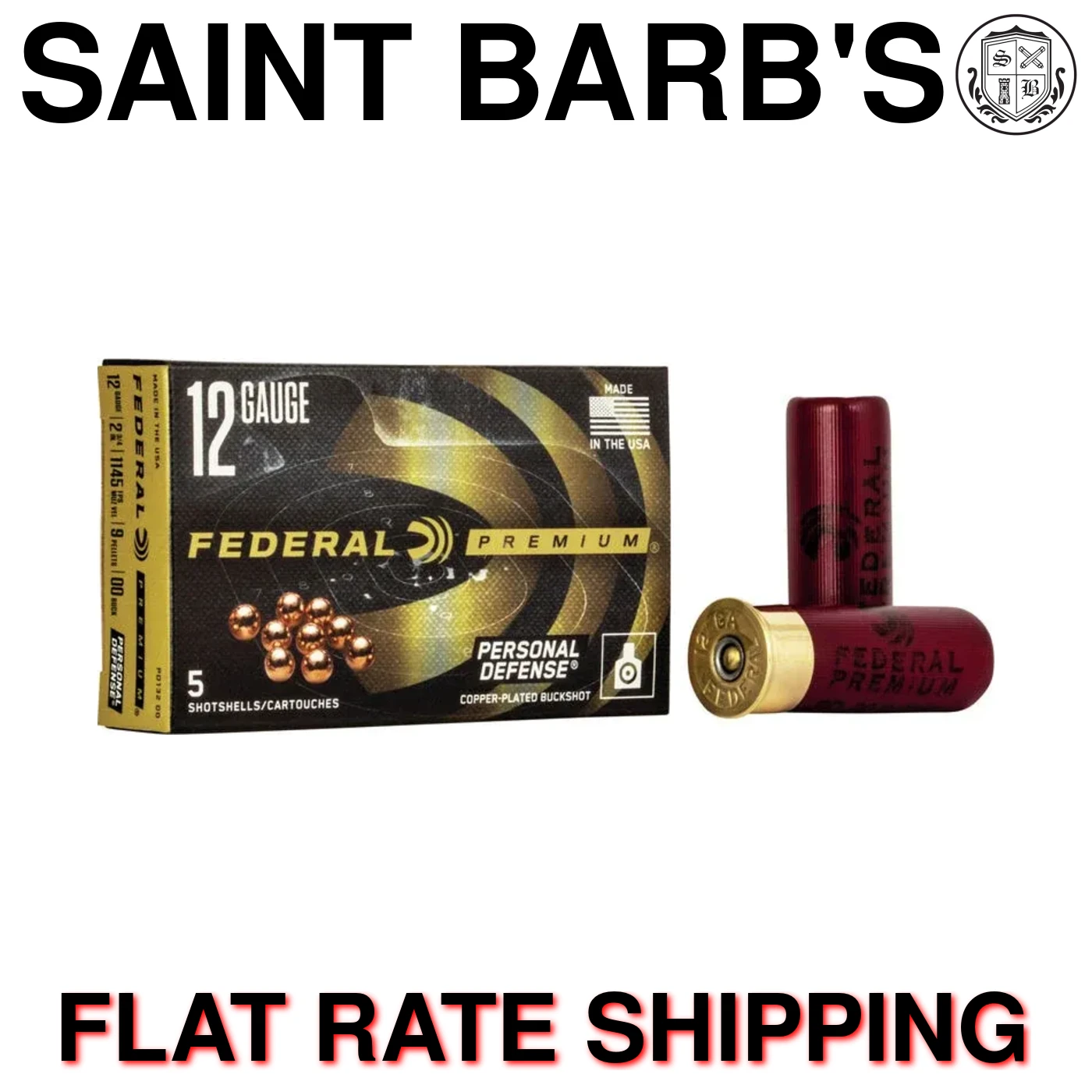 Federal PD with FLITECONTROL 12 Gauge 2.75" 9 Pellet #00 Buck - 5 Rounds-img-0