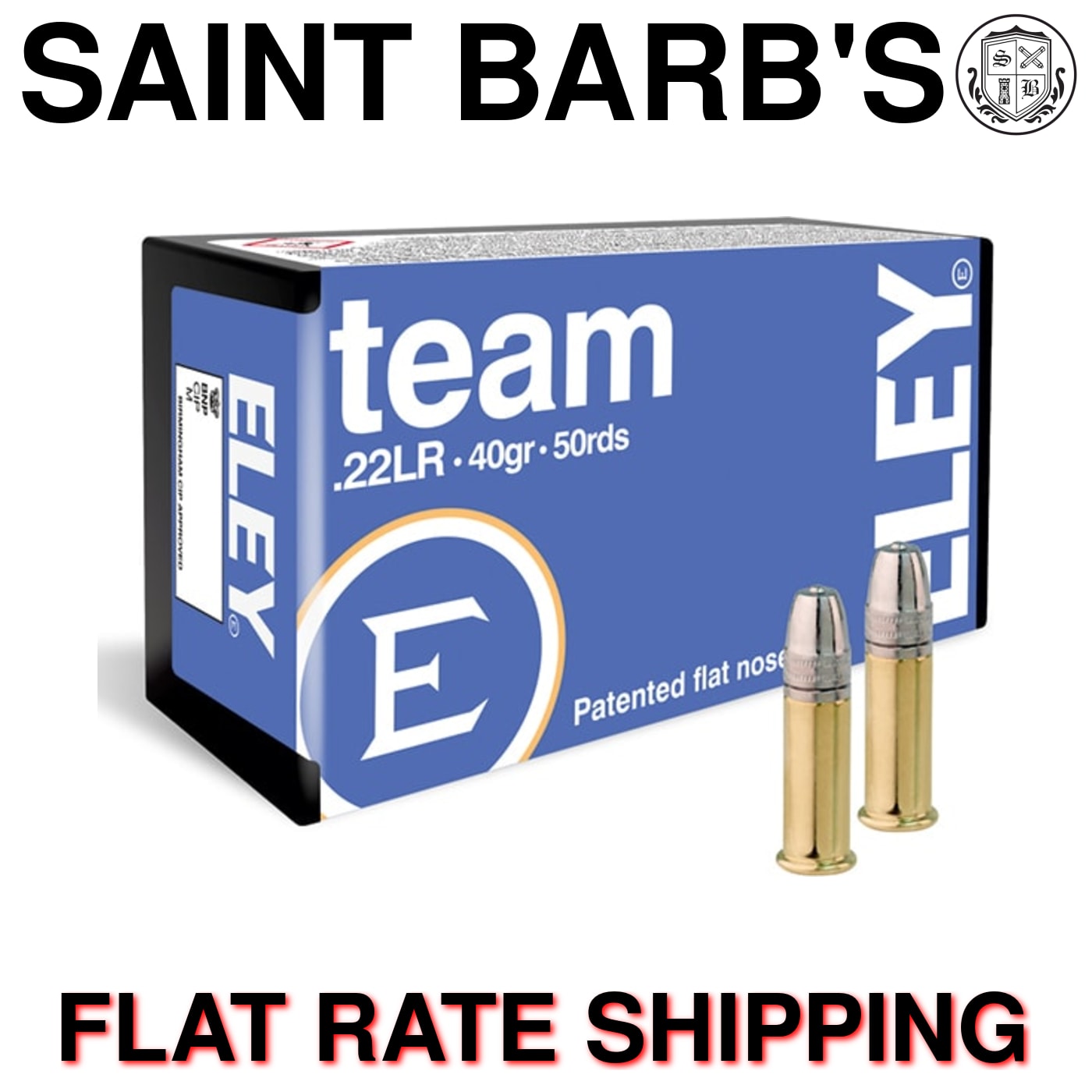 ELEY Team .22 LR 40 Grain Lead Flat Nose - 50 Rounds-img-0