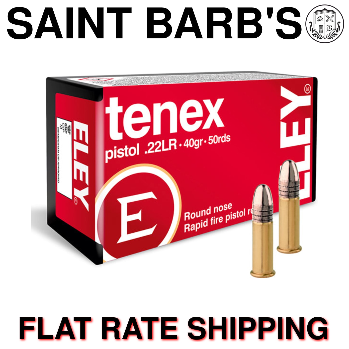 Eley Tenex Pistol .22 LR 40 Grain Lead Round Nose - 50 Rounds-img-0