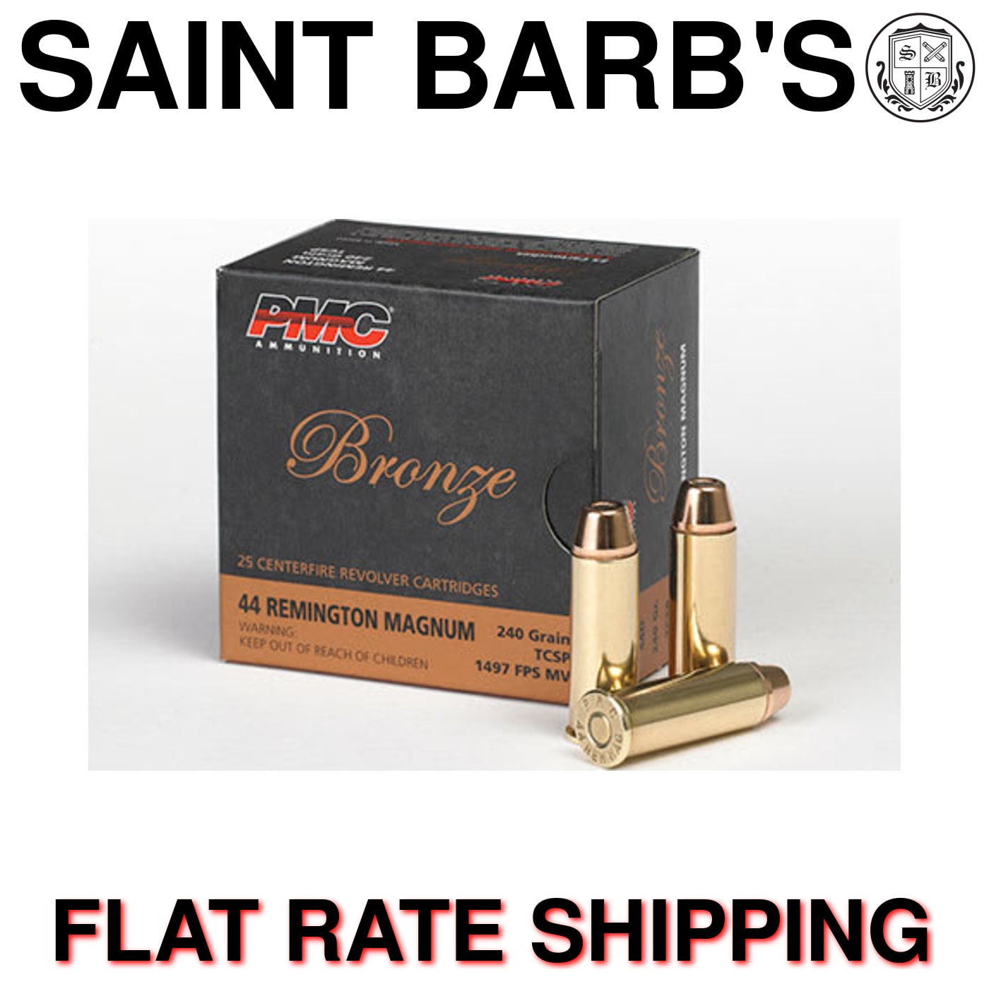 PMC Bronze .44 mag 240 Grain Truncated Cone Soft Point (SP) - 25 Rounds-img-0