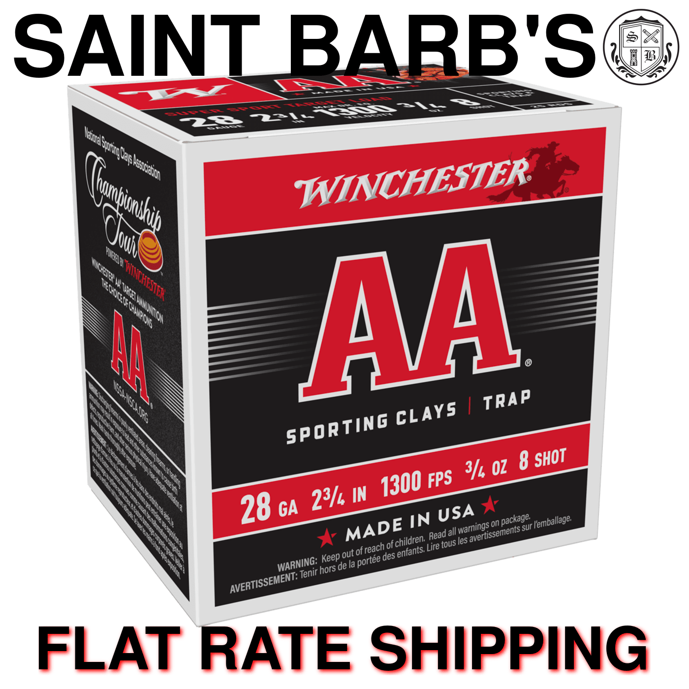 Winchester AA Sporting Clays 28 Gauge 2.75" 3/4 oz. #8 - 25 Rounds-img-0