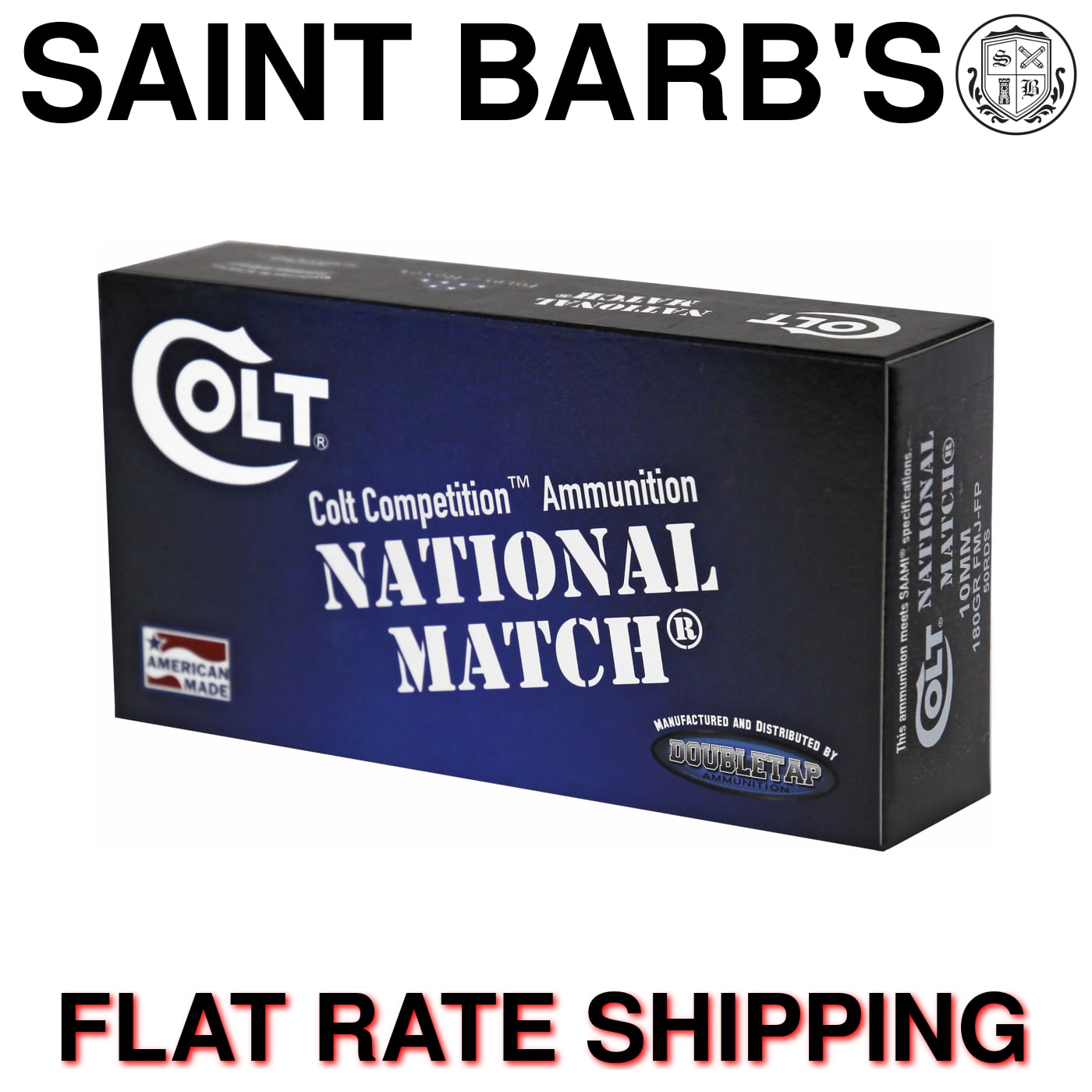 DoubleTap Colt National Match 10mm 180 Grain FMJ Flat Point - 50 Rounds-img-0