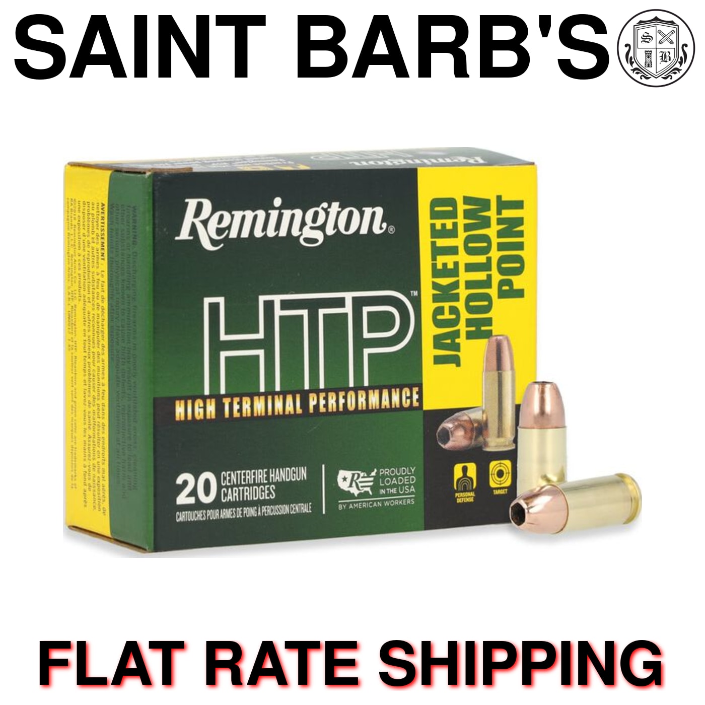 Remington HTP 9mm 115 Grain Jacketed Hollow Point (JHP) - 20 Rounds-img-0
