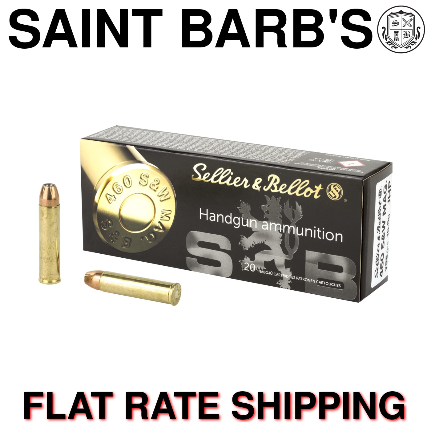 Sellier & Bellot .460 S&W 225 Grain Jacketed Hollow Point (JHP) - 20 Rounds-img-0